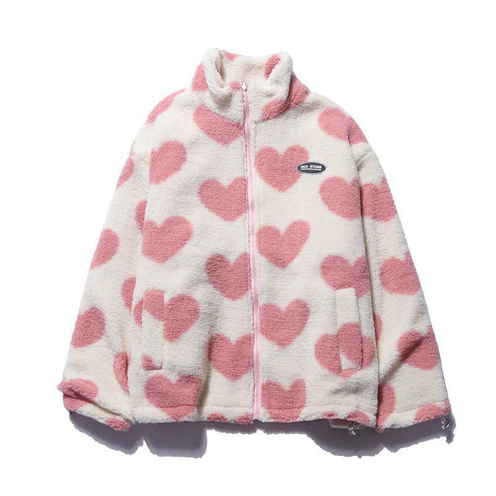 Danelle | Reversible Heart Fleece Jacket