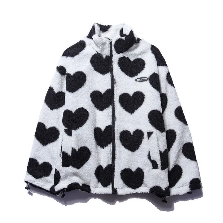 Danelle | Reversible Heart Fleece Jacket