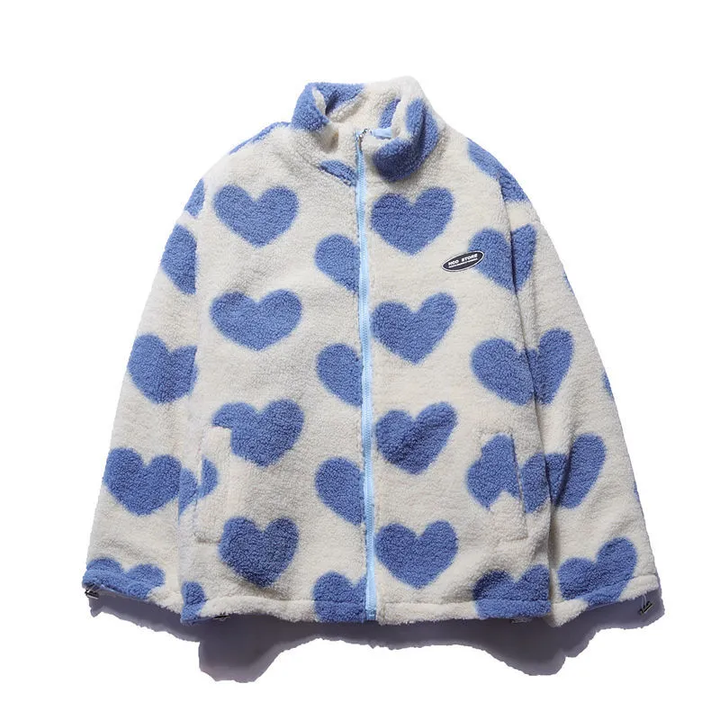 Danelle | Reversible Heart Fleece Jacket