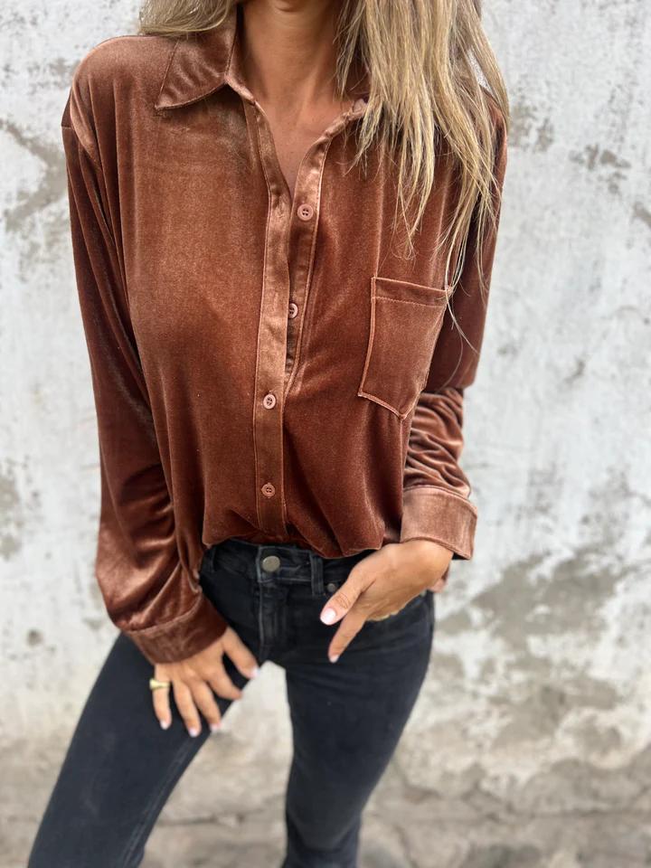 Florine | Loose Velvet Blouse